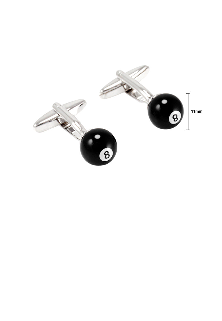 Simple Personality Black No. 8 Billiard Cufflinks