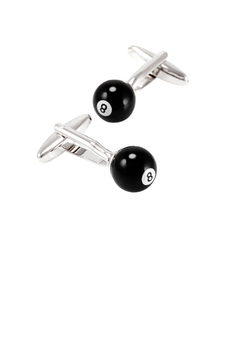 Simple Personality Black No. 8 Billiard Cufflinks