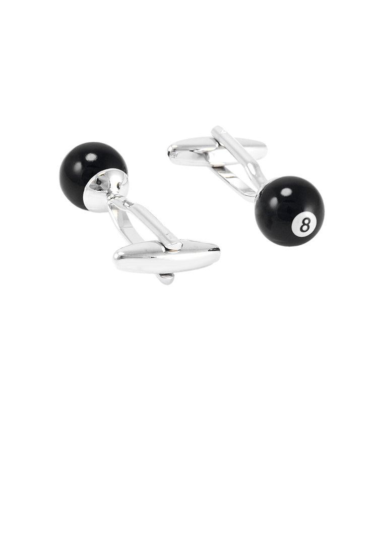 Simple Personality Black No. 8 Billiard Cufflinks