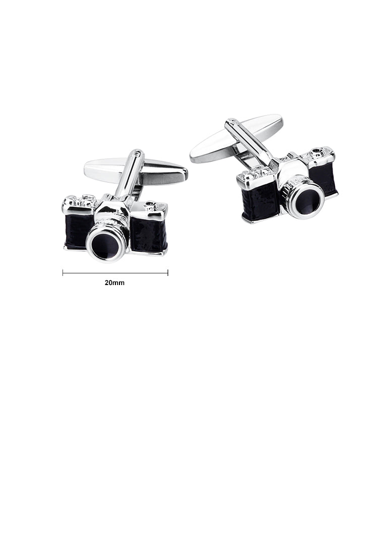 Fashionable Simple Personality Black Camera Cufflinks