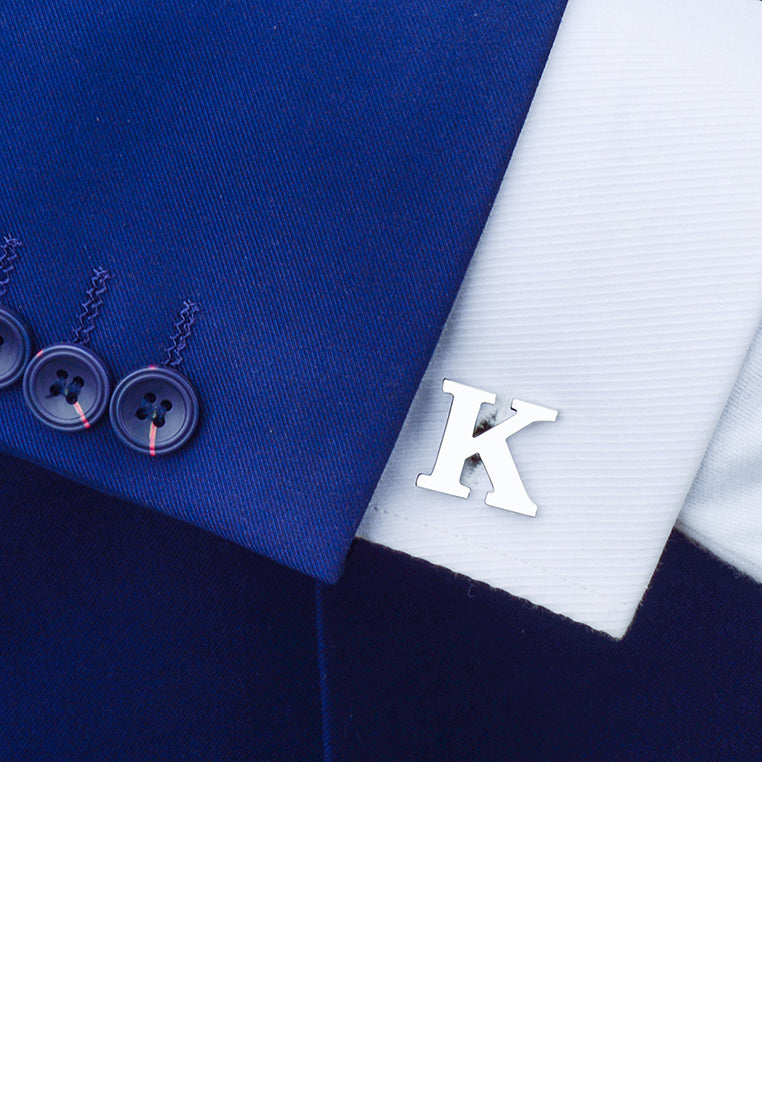 Simple Personality English Alphabet K Cufflinks