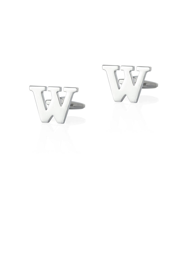 Fashion Simple English Alphabet W Cufflinks