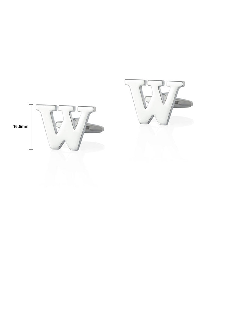 Fashion Simple English Alphabet W Cufflinks