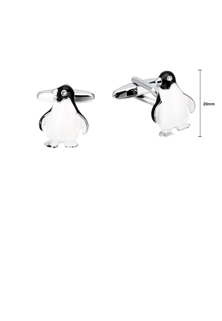 Fashionable and Exquisite Penguin Cufflinks with Cubic Zirconia - Luxurious Look