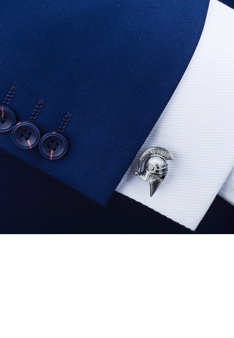 Fashion Retro Roman Warrior Helmet Cufflinks