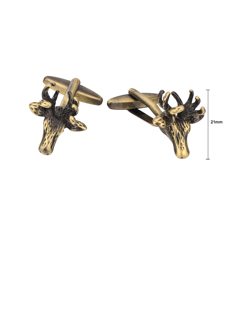Fashionable Elegant Bronze Christmas Elk Cufflinks
