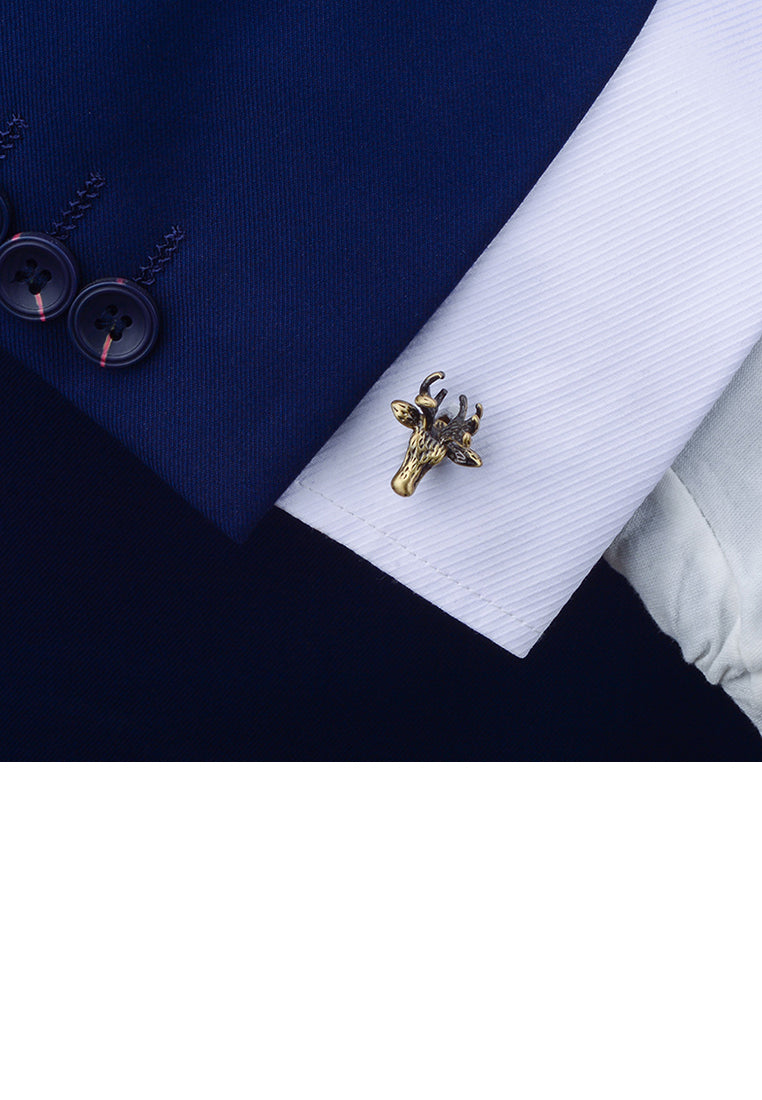 Fashionable Elegant Bronze Christmas Elk Cufflinks