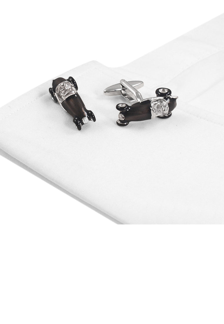 Fashion Personality Gray Sports Car Cufflinks
