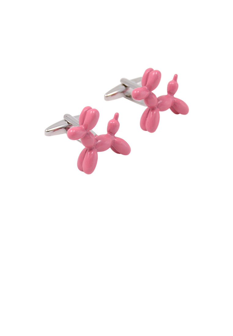 Simple Cute Pink Puppy Cufflinks - Vibrant Color
