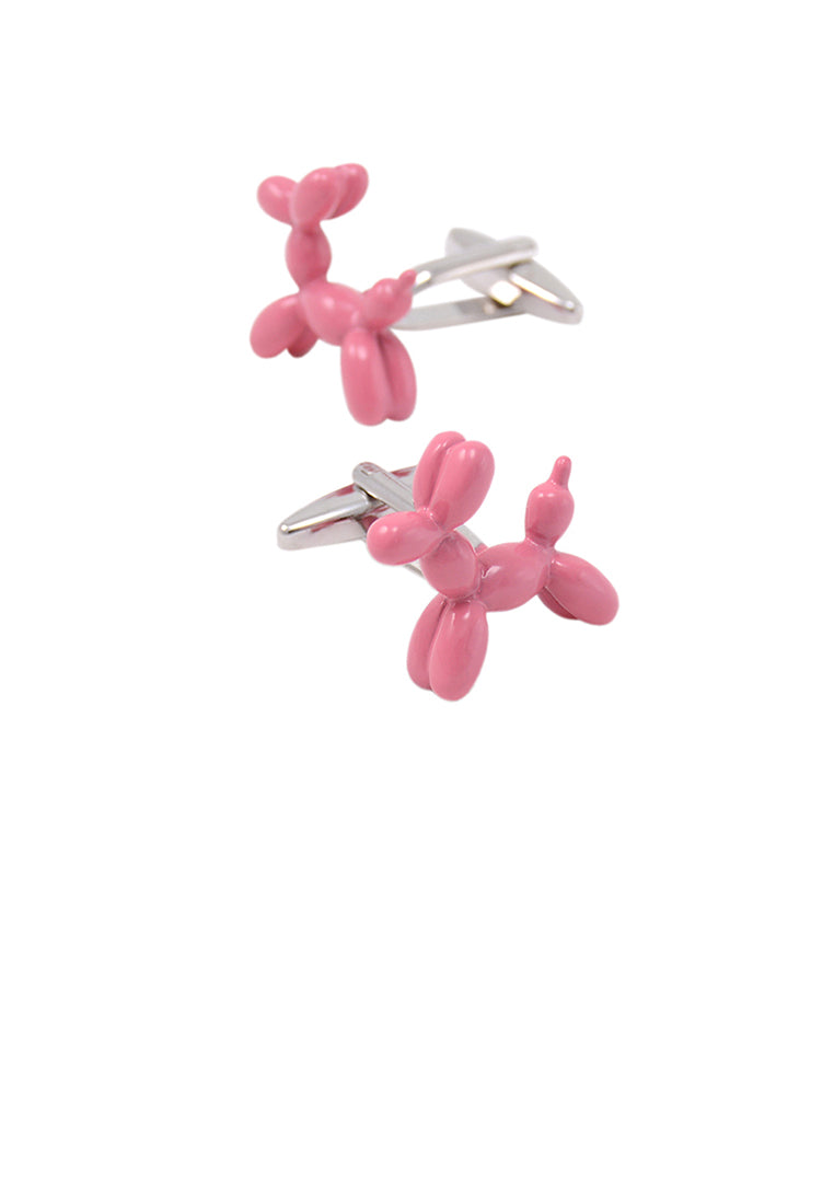 Simple Cute Pink Puppy Cufflinks - Vibrant Color