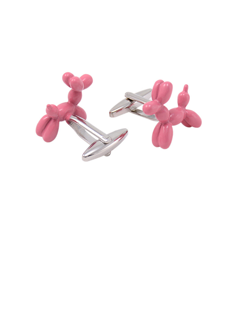 Simple Cute Pink Puppy Cufflinks - Vibrant Color