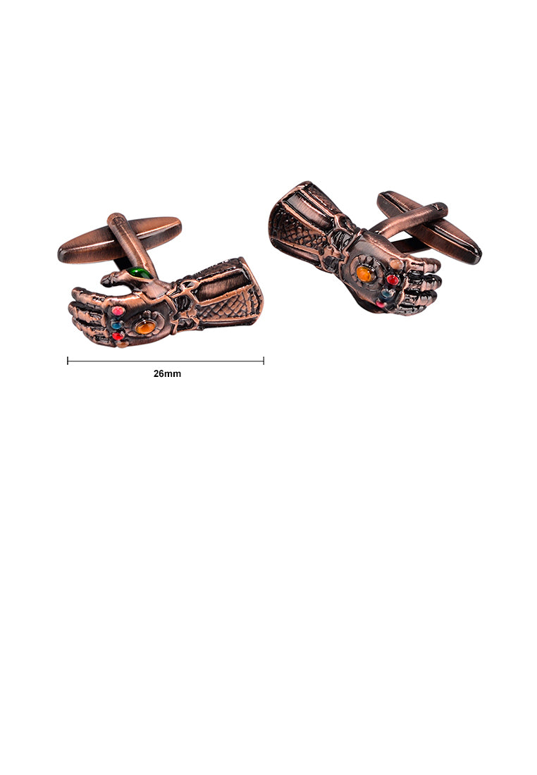 Fashionable Red Copper Infinite Gloves Cufflinks - Vibrant Color