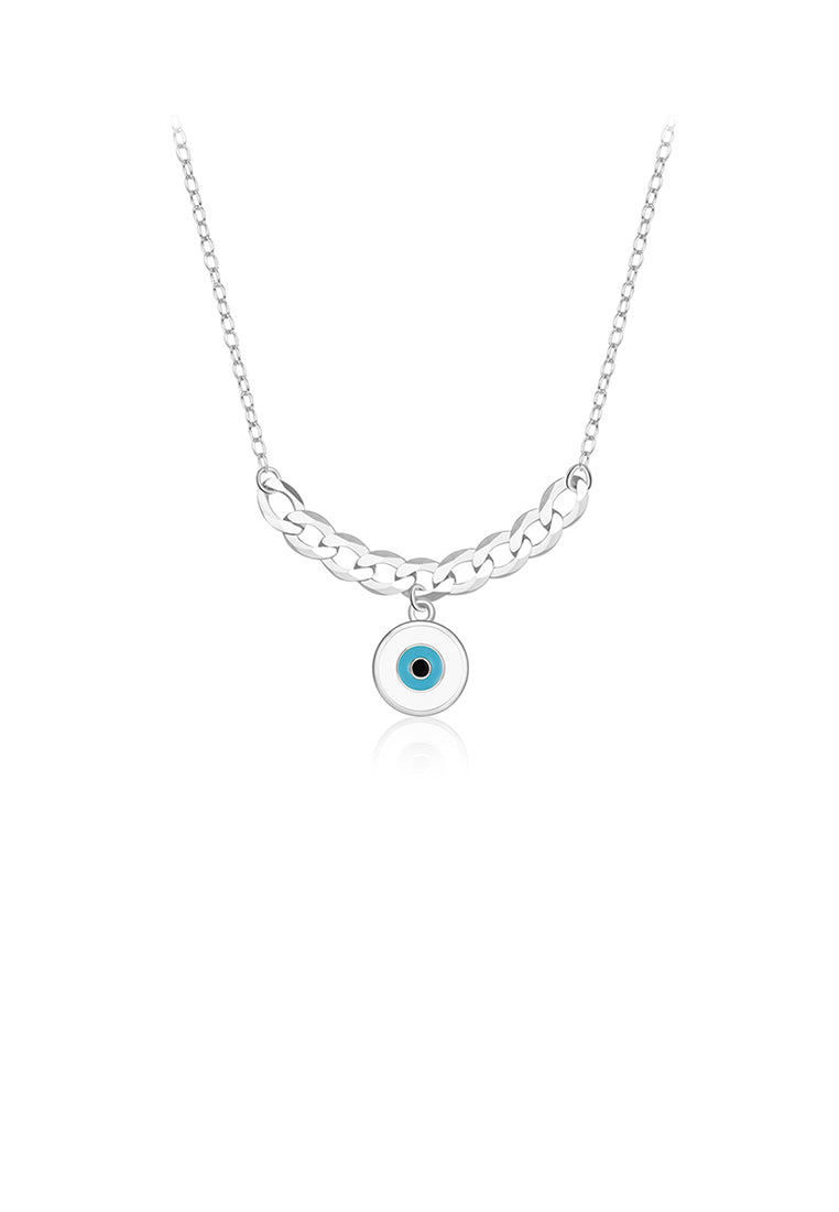 925 Sterling Silver Fashion Personalized Devils Eye Pendant with Chain Necklace