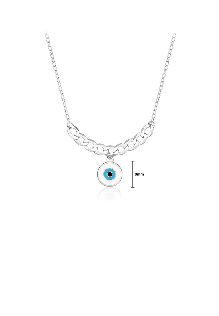 925 Sterling Silver Fashion Personalized Devils Eye Pendant with Chain Necklace