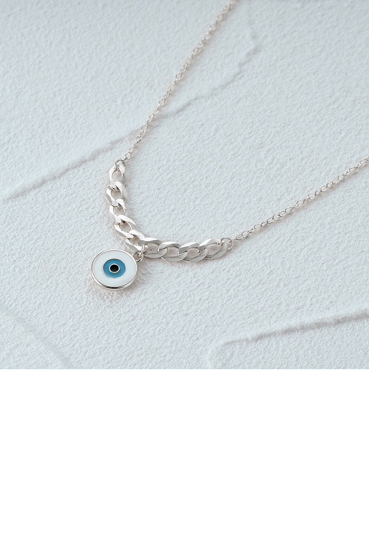 925 Sterling Silver Fashion Personalized Devils Eye Pendant with Chain Necklace