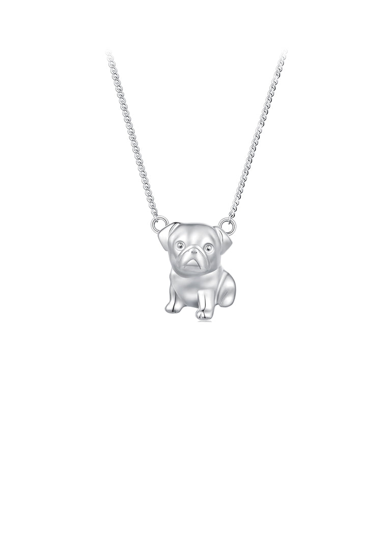 925 Sterling Silver Simple Cute Pet Puppy Pendant with Necklace