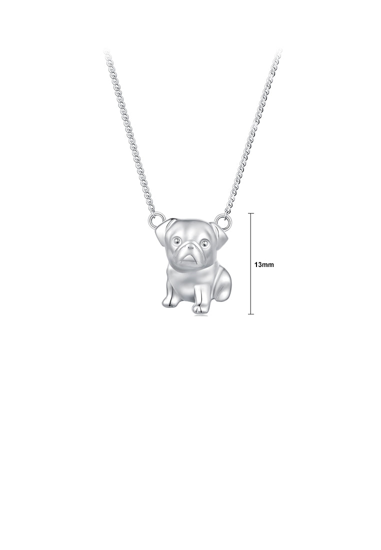 925 Sterling Silver Simple Cute Pet Puppy Pendant with Necklace