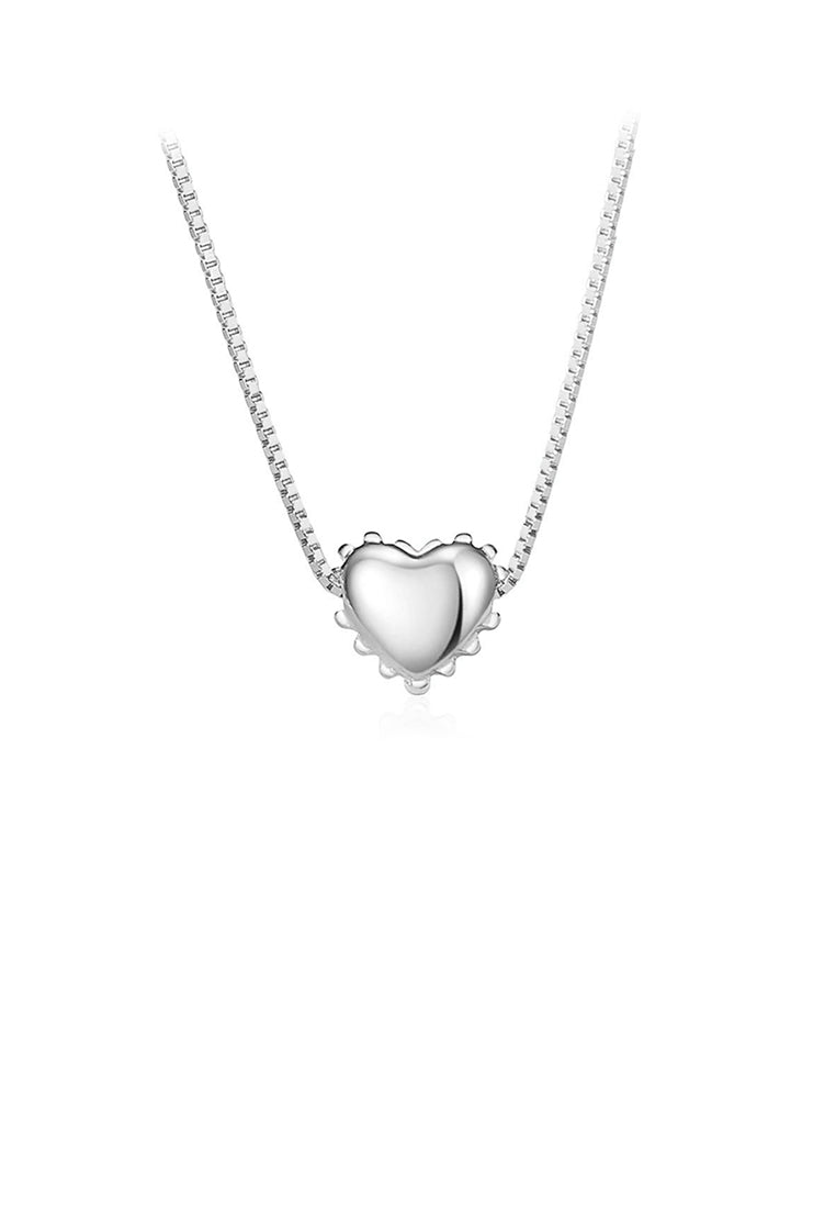925 Sterling Silver Simple and Fashion Heart-shaped Pendant with Necklace