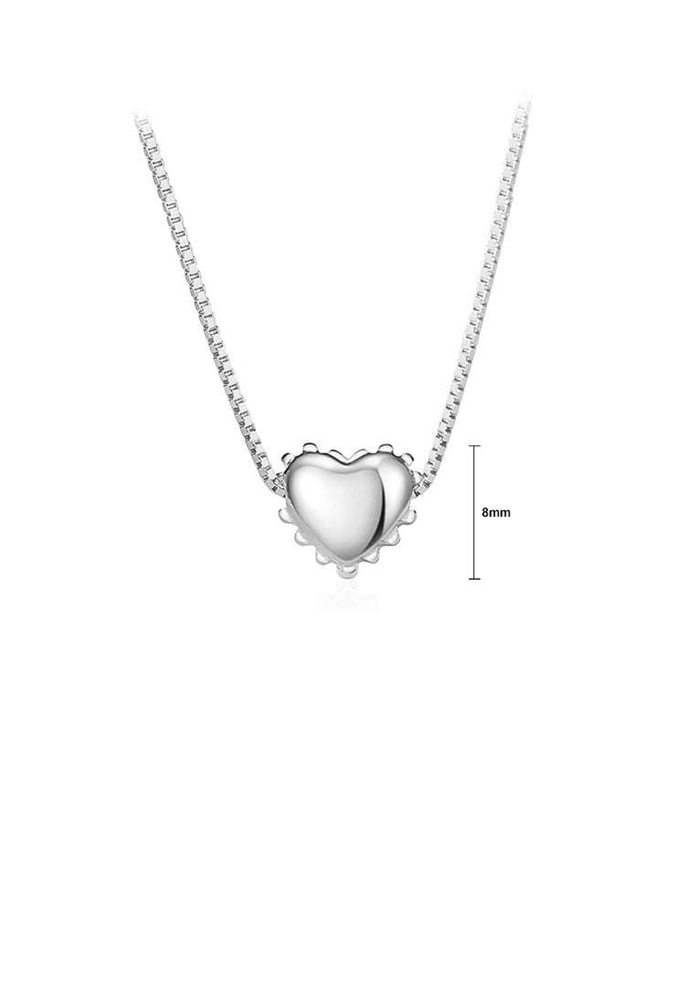 925 Sterling Silver Simple and Fashion Heart-shaped Pendant with Necklace