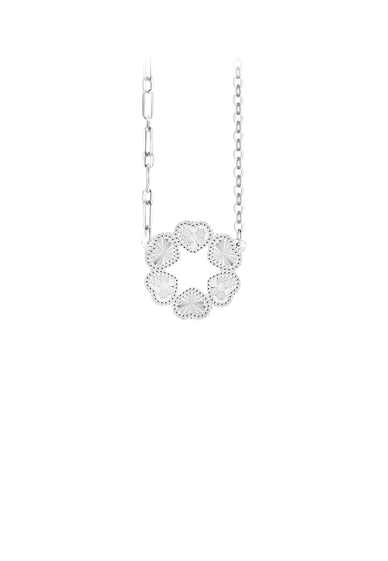 925 Sterling Silver Fashion Simple Heart-shaped Circle Pendant with Necklace