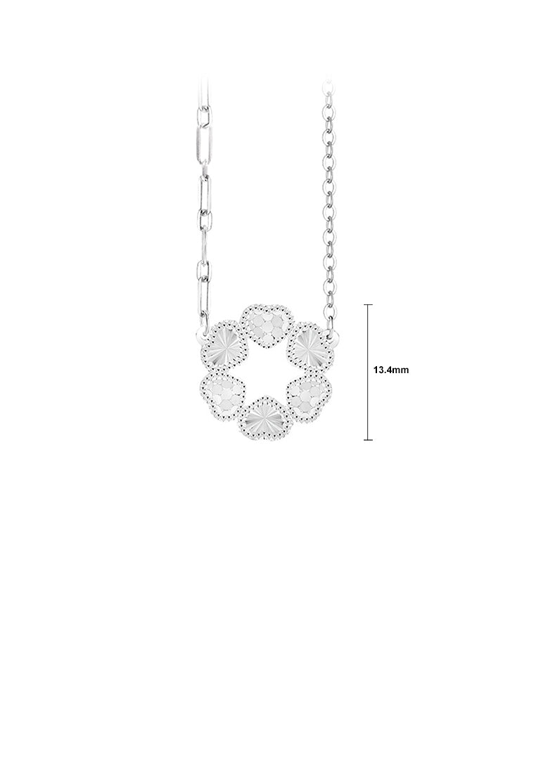 925 Sterling Silver Fashion Simple Heart-shaped Circle Pendant with Necklace