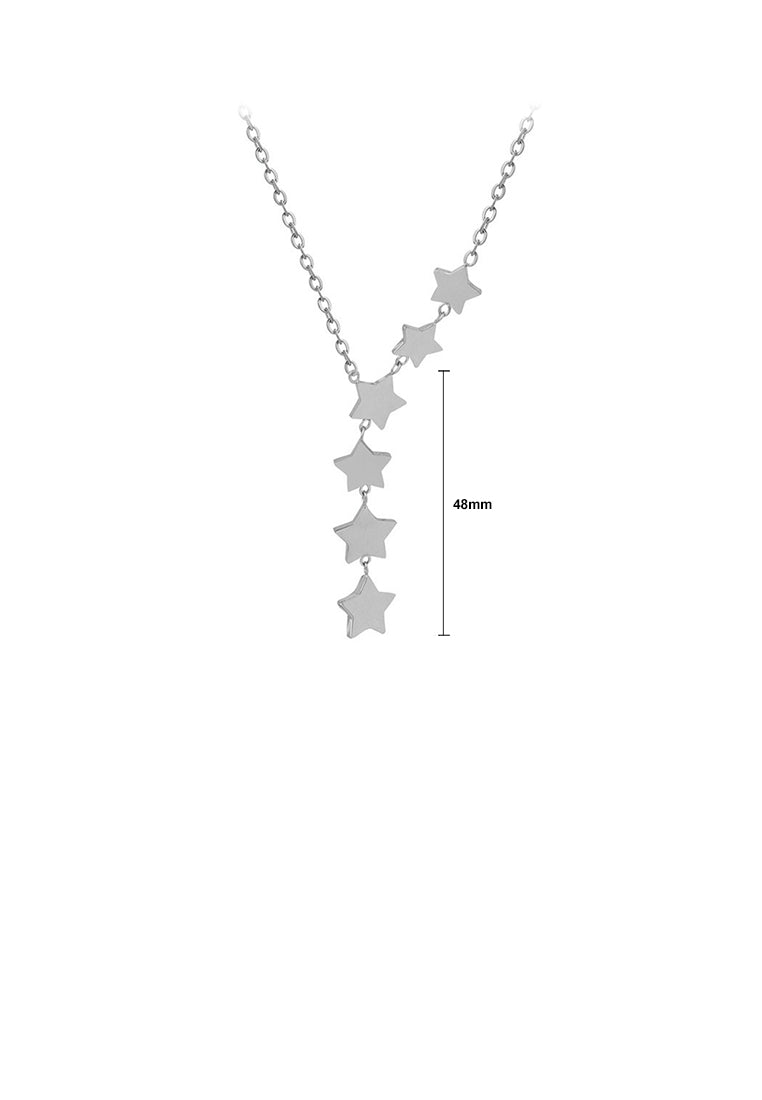 Fashion and Simple 316L Stainless Steel Star Tassel Pendant with Necklace