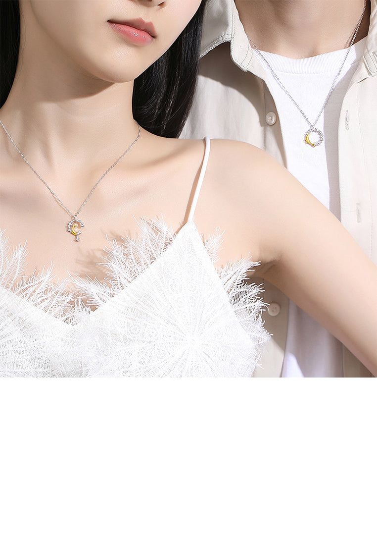 925 Sterling Silver Fashion and Creative Golden Whale Ring Pendant with Necklace