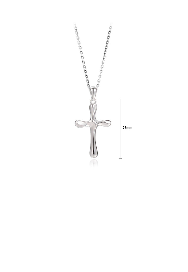 925 Sterling Silver Simple and Fashion Cross Pendant with Necklace