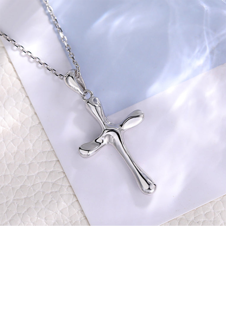 925 Sterling Silver Simple and Fashion Cross Pendant with Necklace
