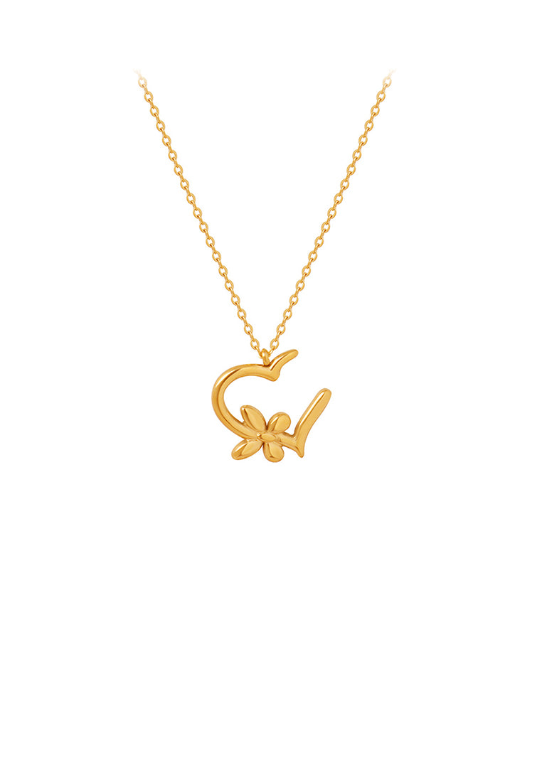 Simple and Fashion Plated Gold 316L Stainless Steel Butterfly Heart-shaped Pendant with Necklace