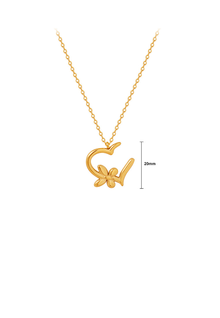 Simple and Fashion Plated Gold 316L Stainless Steel Butterfly Heart-shaped Pendant with Necklace