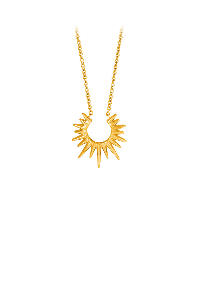 Fashion and Personalized Plated Gold 316L Stainless Steel Sun Pendant with Necklace