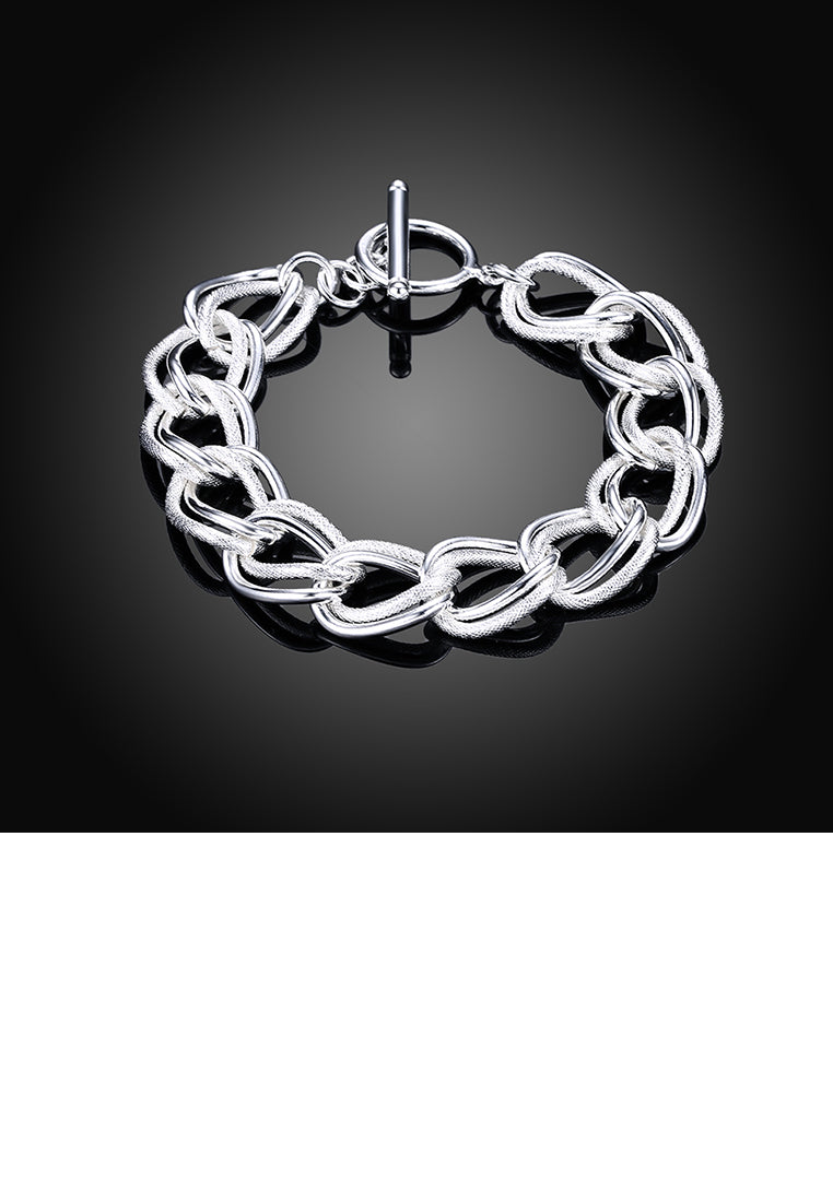 Simple Geometric Twist Double Circle Bracelet