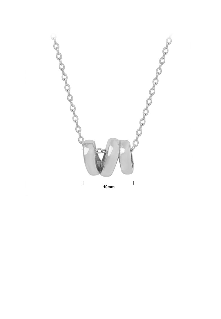 Simple and Fashion 316L Stainless Steel Geometric Ring Pendant with Necklace