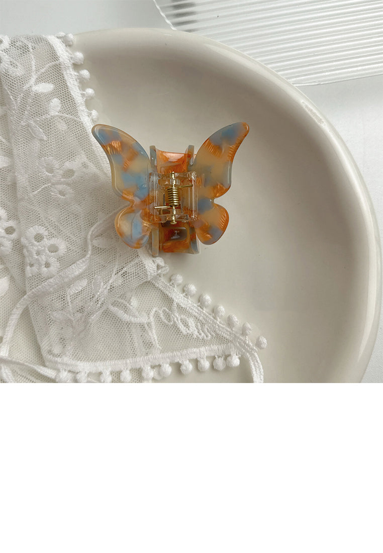Fashion And Cute Orange And Blue Pattern Butterfly Hair Claw - Elegant Hairpiece