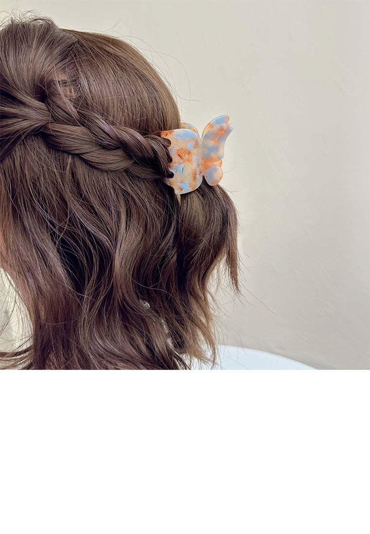 Fashion And Cute Orange And Blue Pattern Butterfly Hair Claw - Elegant Hairpiece