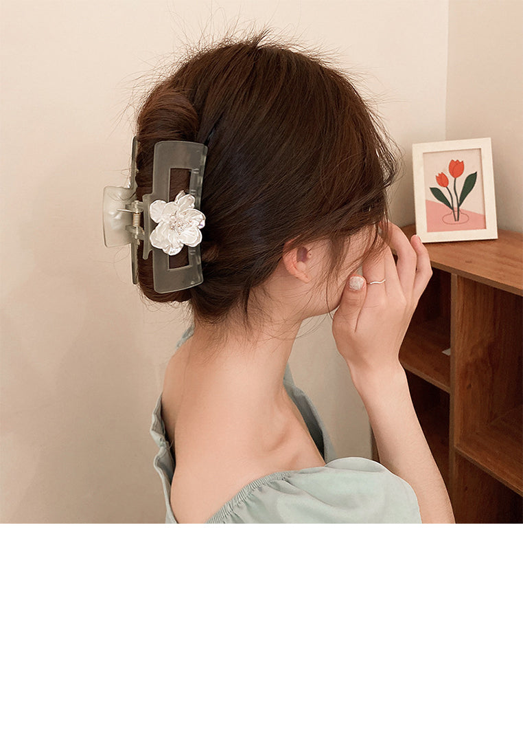 Fashion And Simple Floral Green Geometric Hair Claw - Elegant Hairpiece