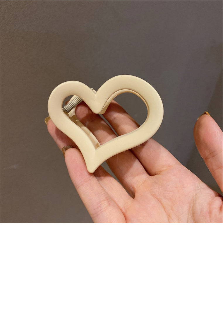 Simple And Sweet Hollow White Heart-Shaped Hair Claw - Elegant Hairpiece