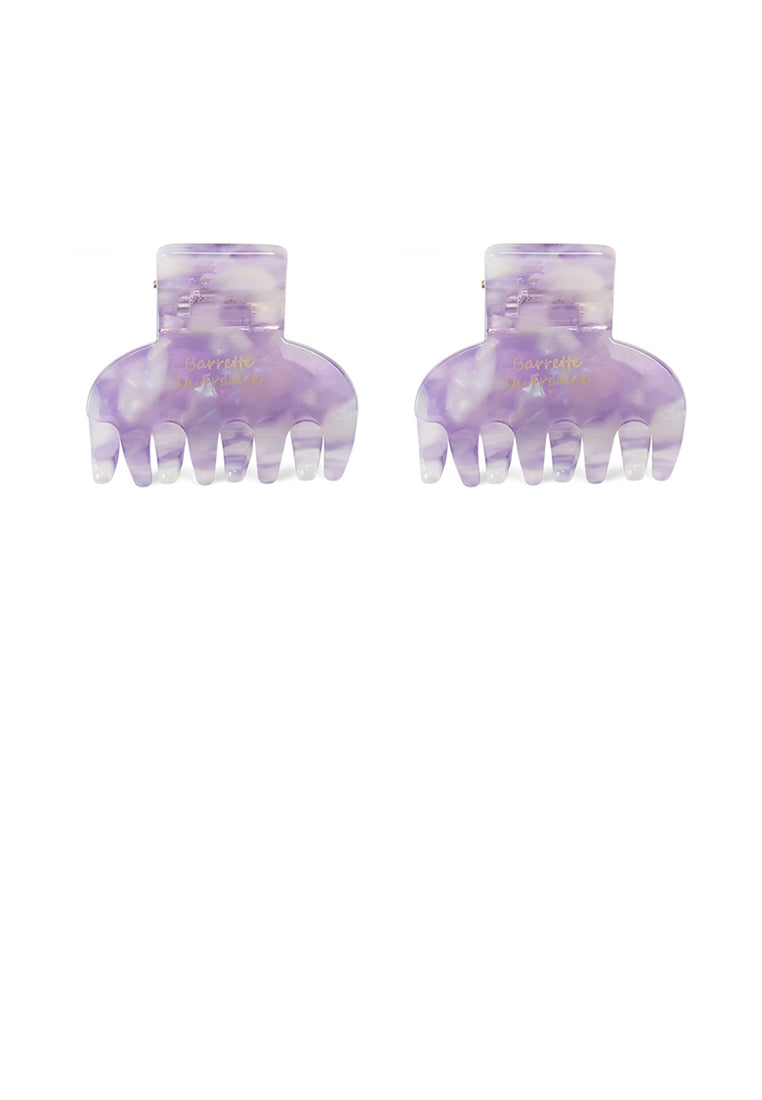 Simple And Fashion Purple Pattern Geometric Hair Claw 2-Pack - Elegant Hairpiece