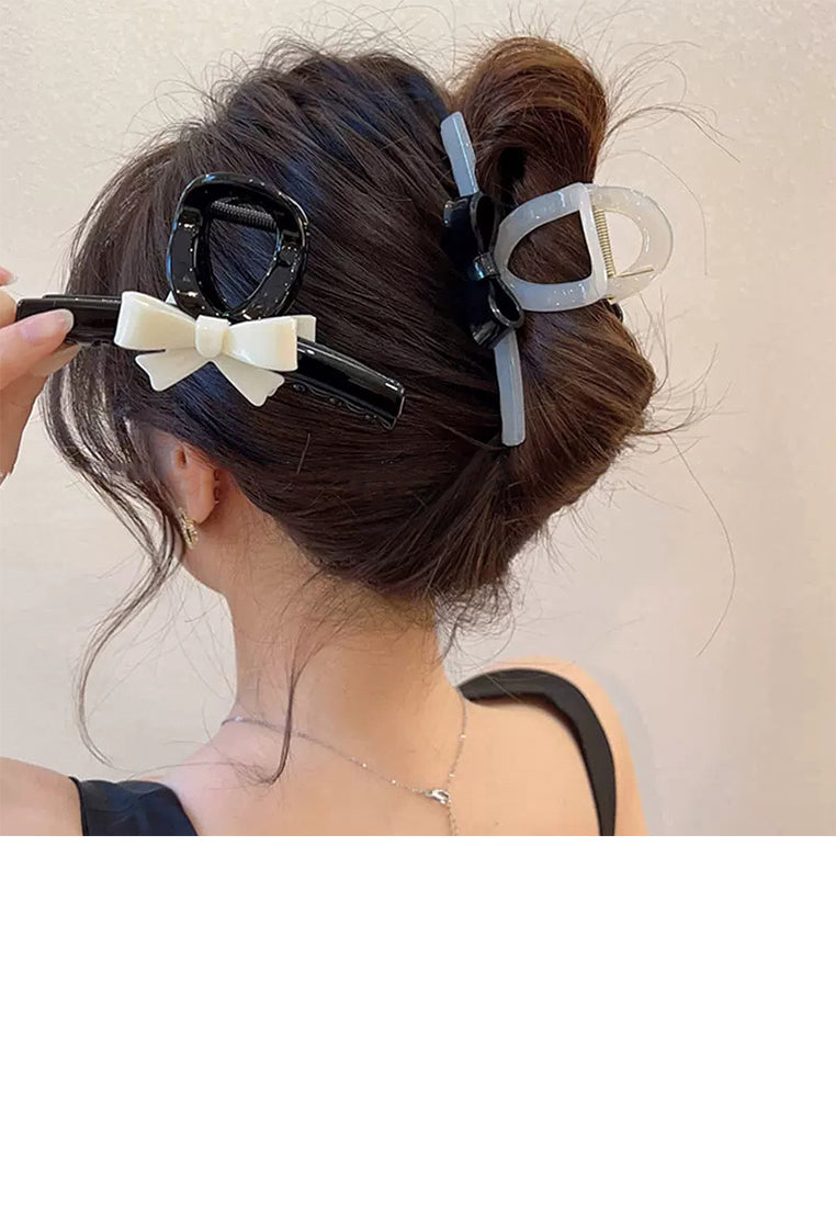 Fashion And Simple Black Ribbon Geometric Hair Claw - Elegant Hairpiece