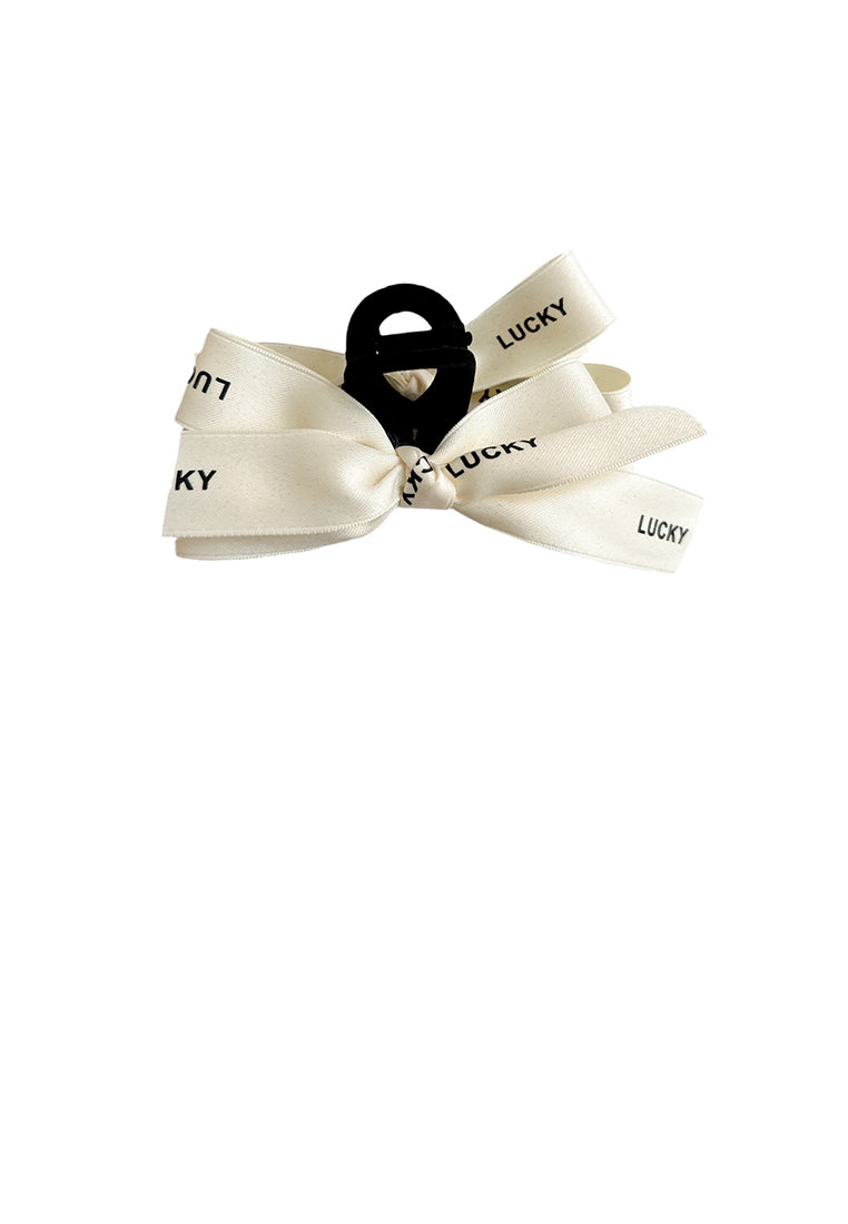 Simple And Sweet White Ribbon Hair Claw - Elegant Hairpiece