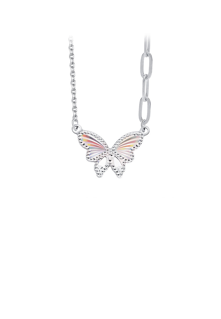 925 Sterling Silver Fashion Temperament Butterfly Pendant with Necklace