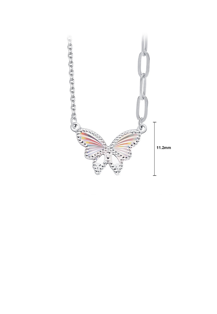 925 Sterling Silver Fashion Temperament Butterfly Pendant with Necklace