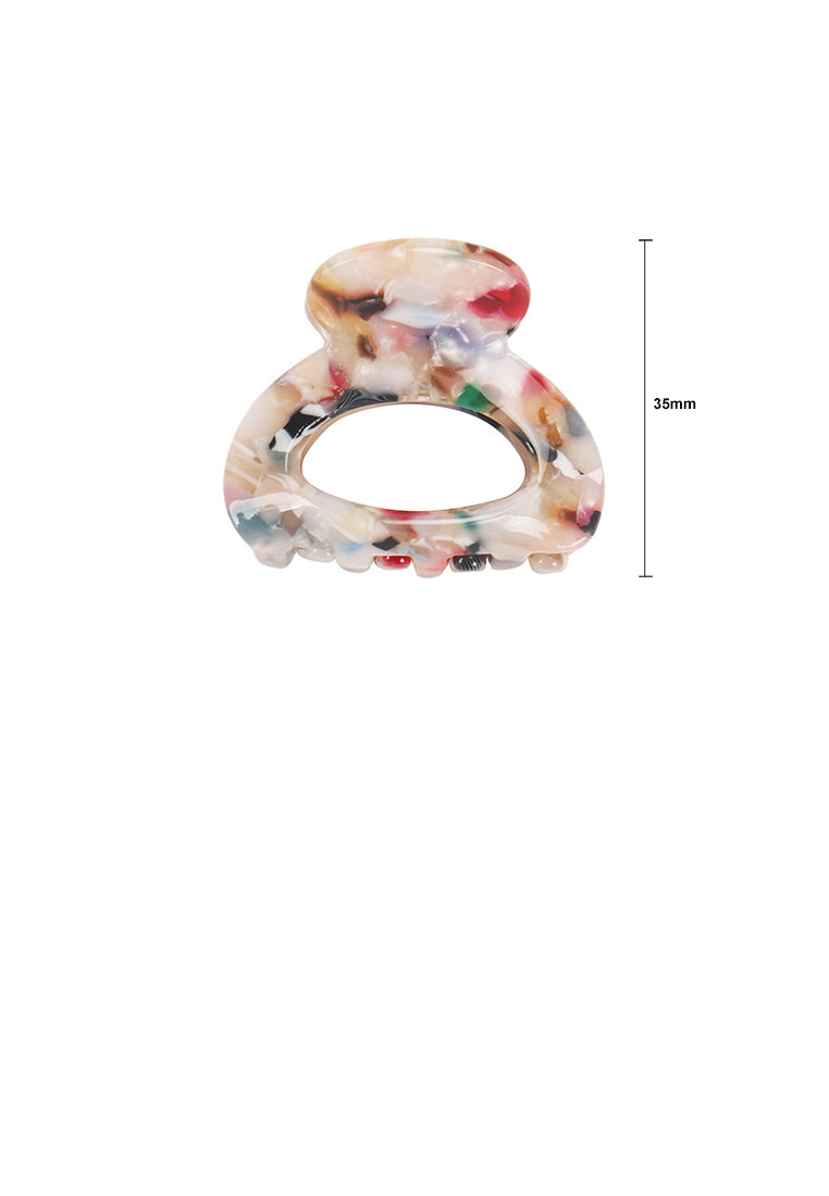 Simple And Fashion Colorful Pattern Hollow Geometric Hair Claw - Elegant Hairpiece