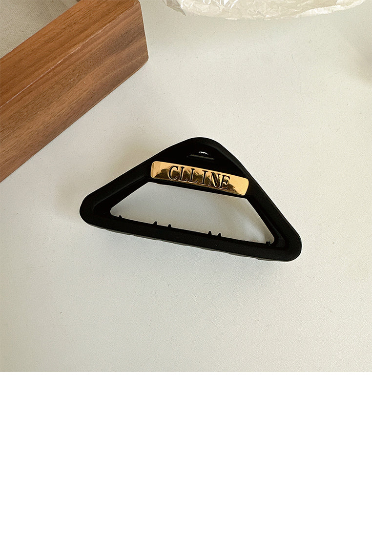 Simple And Fashion Black Triangular Geometric Hair Claw - Elegant Hairpiece