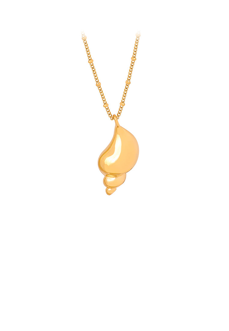 Fashion and Simple Plated Gold 316L Stainless Steel Conch Pendant with Necklace