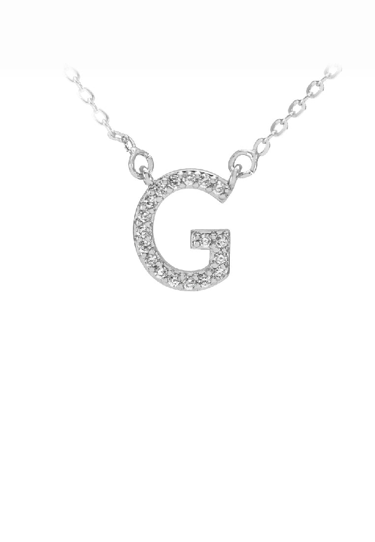 Fashion Simple Alphabet G Pendant with Cubic Zirconia and Necklace - Luxurious Look