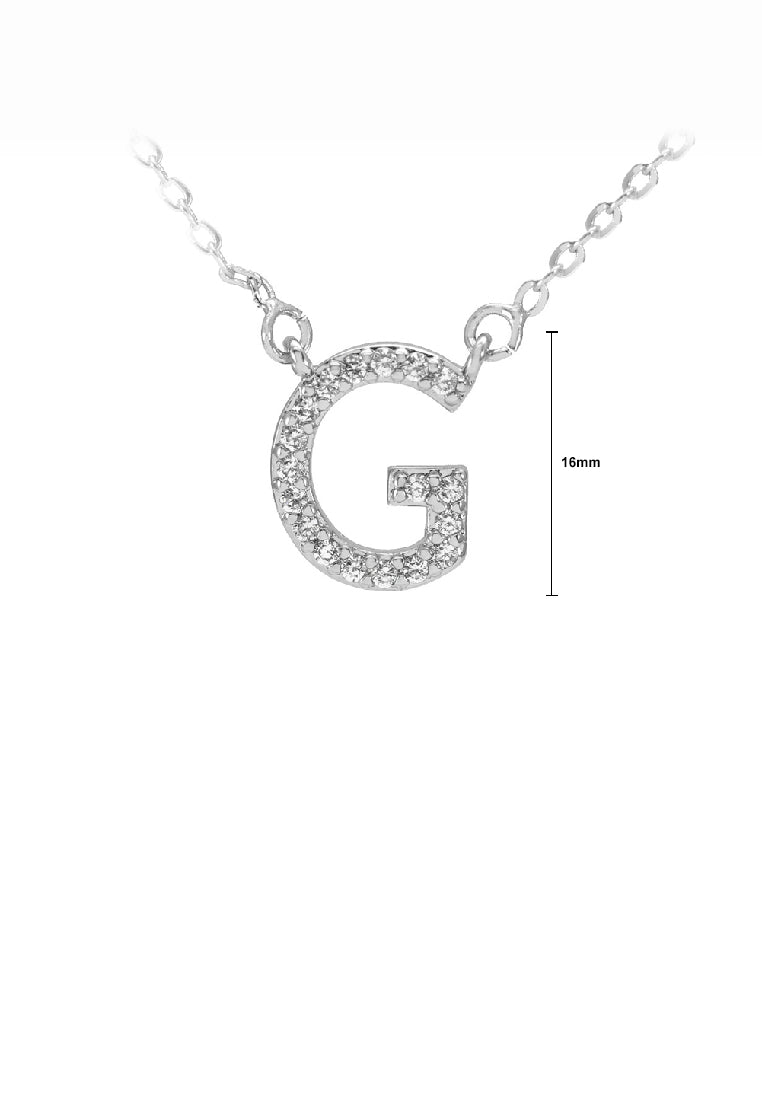 Fashion Simple Alphabet G Pendant with Cubic Zirconia and Necklace - Luxurious Look
