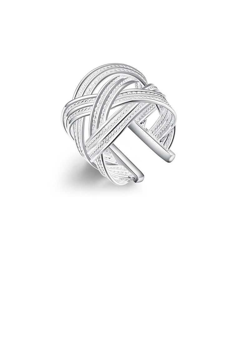 Fashion Atmospheric Woven Mesh Adjustable Split Ring