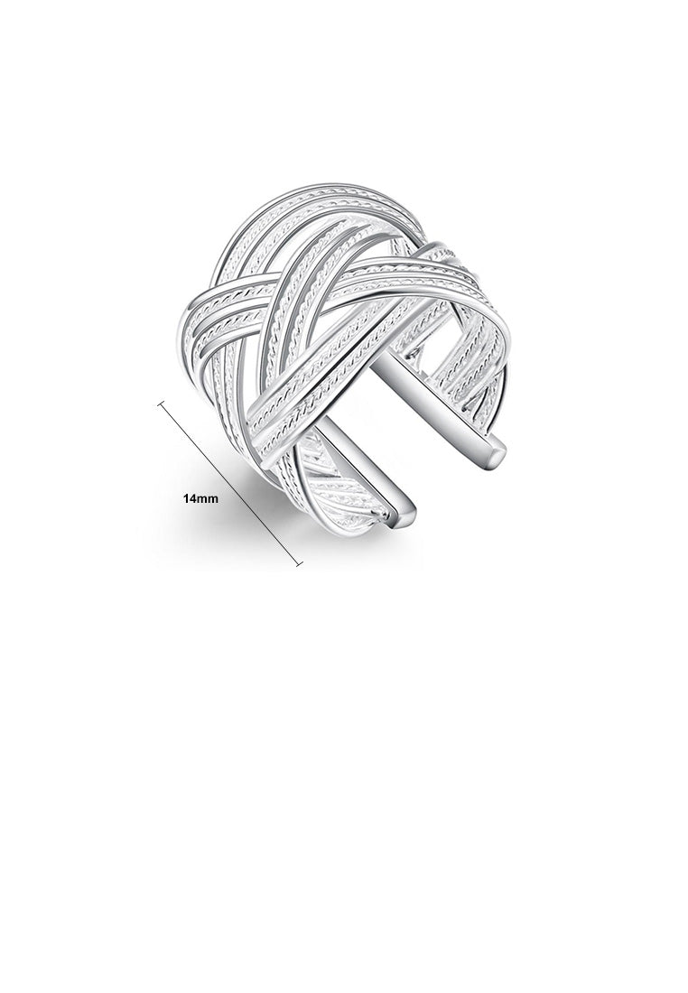 Fashion Atmospheric Woven Mesh Adjustable Split Ring